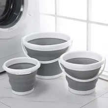 Силиконовое складное ведро для рыбалки, акция, складное ведро для мытья автомобиля, для рыбалки на открытом воздухе, круглое квадратное ведро для кемпинга, 1.5L-10L