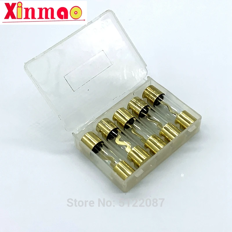 Gold plated glass AGU fuse 5Pcs car fuses kit tube fuses glass fuse kit 10*38MM Fuses Pack Car Audio Amp Amplifier 10A 15A 20A 25A 30A 40A 50A 60A 70A 80A 100A