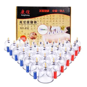 

32 24 12 Cuppins Therapy Cups Effective Healthy Chinese Medical Vacuum Cupping Suction Therapy Device Body Massager Set 2019
