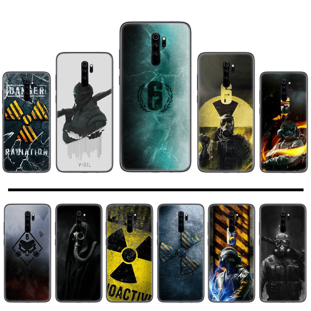 Rainbow six siege черный мягкий чехол для телефона из ТПУ Xiaomi Mi A1 A2 5 6 6PLUS 8 9 SE Lite MIX 2 2S MAX 3