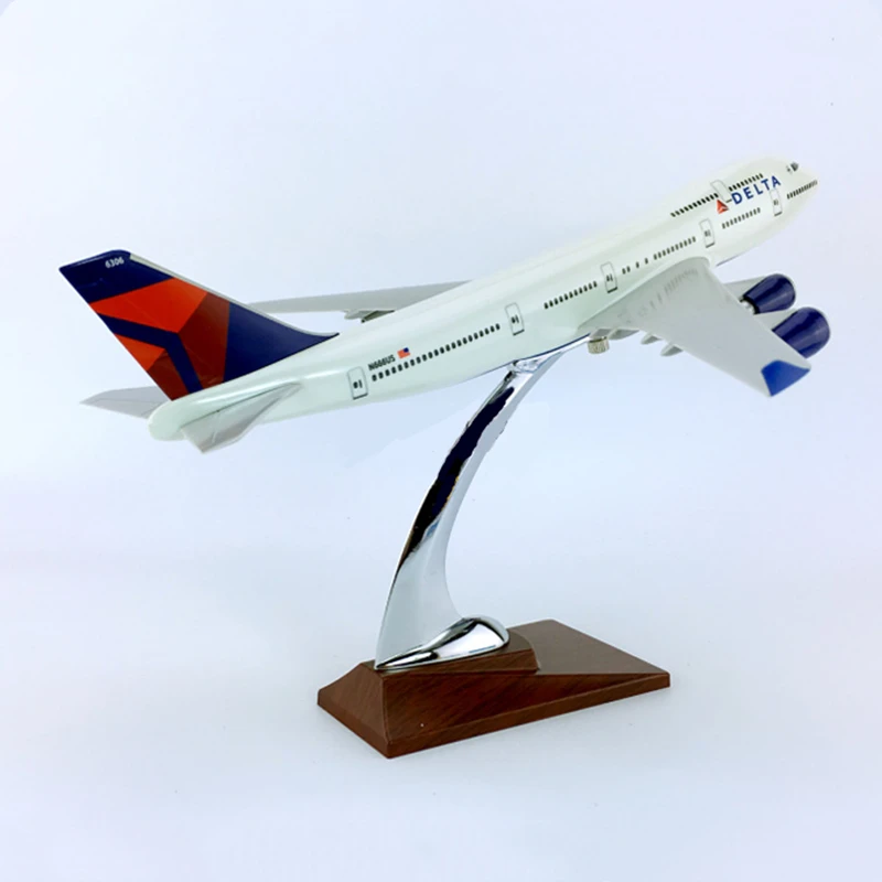 30 см AIR American DELTA Airways модель самолета Boeing B747 Airlines литье под давлением Смола Модель самолета подарок коллекционный дисплей