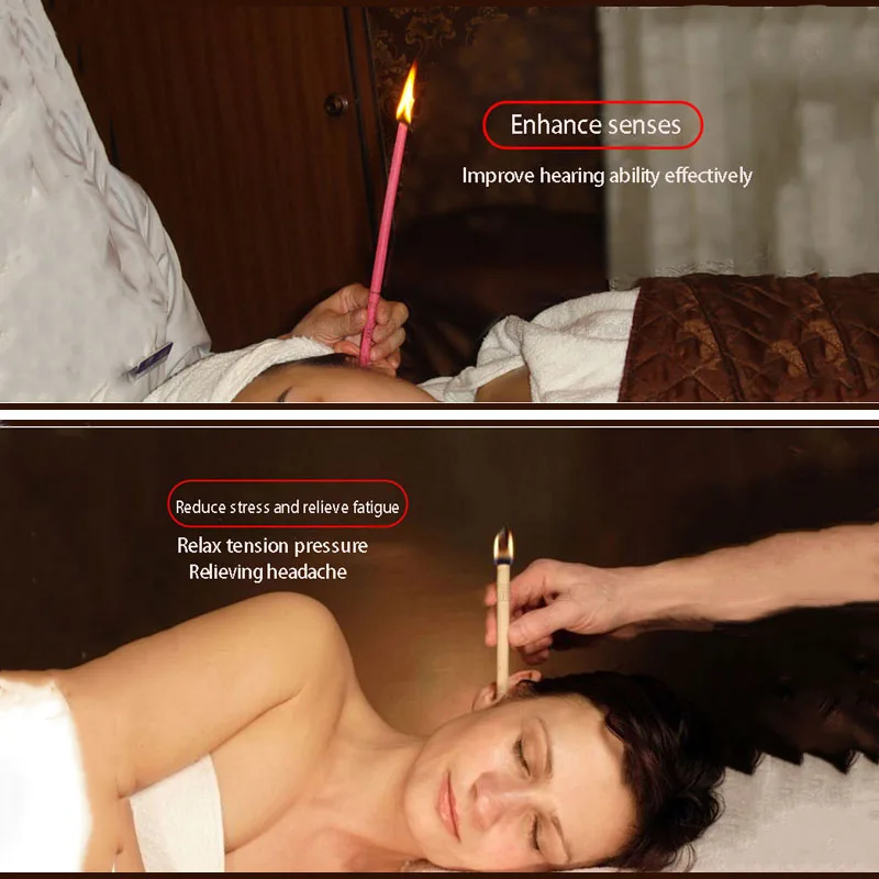 200pcs Ear Wax Cleaner Fragrance Candle Ear Candling Candles Coning Beewax Natural Ear Candle Therapy Straight Style Care