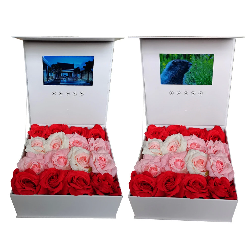 Boite A Couverture Rigide De Production Personnalisee Livret Video 7 Pouces Carte De Vœux Video Universelle 2 Go Boite A Livret Pour Regarder La Publicite Aliexpress
