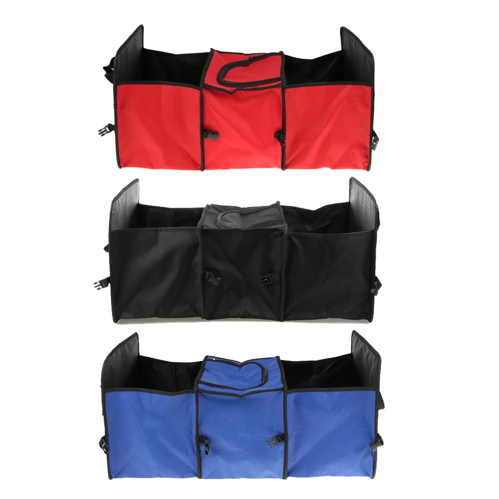 

Travel Cooler Car Trunk Organizer Camping Insulated Bag 3 Compartments Outdoor Picnic BBQ Garden