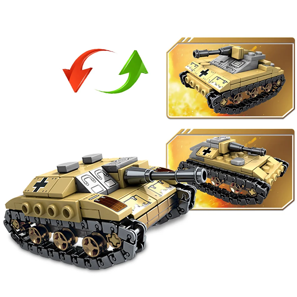 1061PCS 8in2 WW2 Army truck Tank Building Block Military Car plane Weapon Soldier Figure compatible
