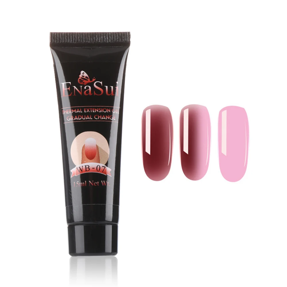 15ml Thermal Quick Extension Fluorescent Nail Gel Polish Nail Building Gel Temperature Color Changing Soak Off UV Gel Varnish - Цвет: Color   7