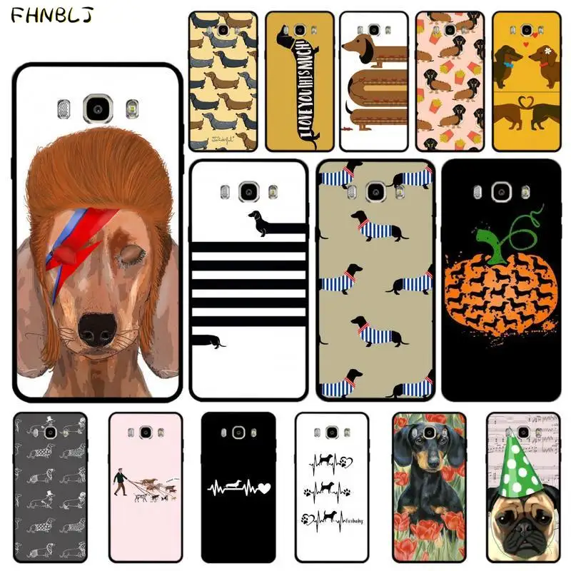 FHNBLJ такса Силуэт Собаки DIY Печать чехол для телефона Samsung J4 плюс J7PRO J5 J6 J7 PRIME neo 2016