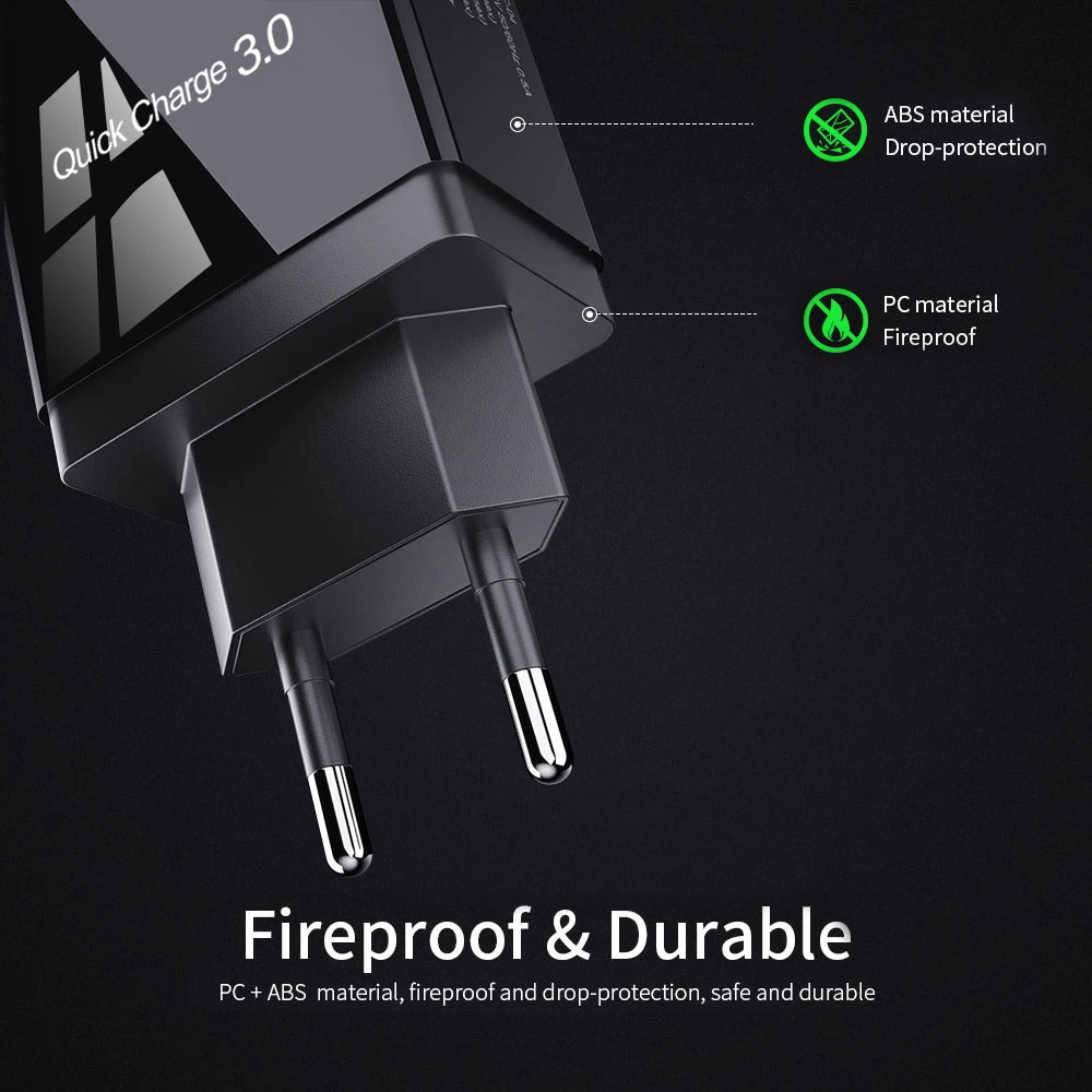 48W Quick Charge 4.0 3.0 4 Port USB Charger USB Fast Charger QC4.0 QC3.0 For Samsung S10 A50 Xiaomi Mi9 iPhone X 7 Wall Adapter usb c 5v 3a