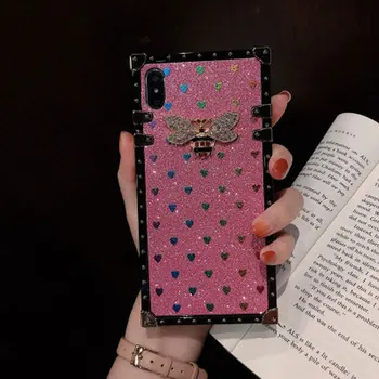 

Square Youbian Bee Love Shape Girl Fashion Case For Samsung S8 S9 S10 Plus Soft Cases For Smasung Note10 Pro 8 9 a50 a70 a750