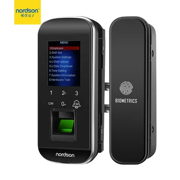 

Nordson Original Smart Fingerprint Frameless Glass Door Lock 2.4-inch Screen Battery Power Wireless RFID Digital Electric Lock