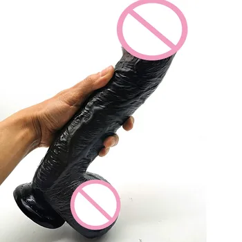 Black Giant Realistic Dildo with Strong Suction Cup Super Huge Dildos Big Glans Artificial Penis 6cm Thick Dick Adult Sex Toys 2