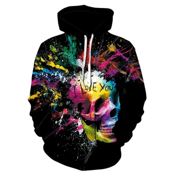 

2020 New Fashion Autumn Brand Sweatshirt Skull Skull Fashion Creative Men's Women's / Men's Hoodie Printed Hip Hop Casual Style