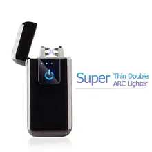 Супер тонкая Электронная зажигалка плазменная USB Зажигалка для сигарет курить может выгравировать логотип