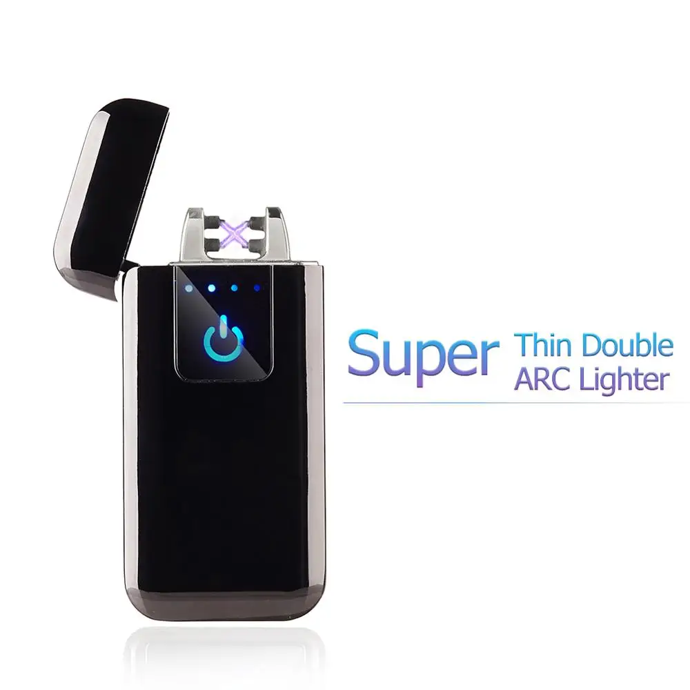 Сверхтонкая Электронная зажигалка плазменная USB Зажигалка для курения может