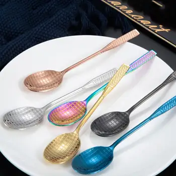 

Stainless Steel Spoons Badminton Racket Design Ice Cream Dessert Spoon Long Hasndle Coffee Tea Spoons Teaspoon Dinnerware