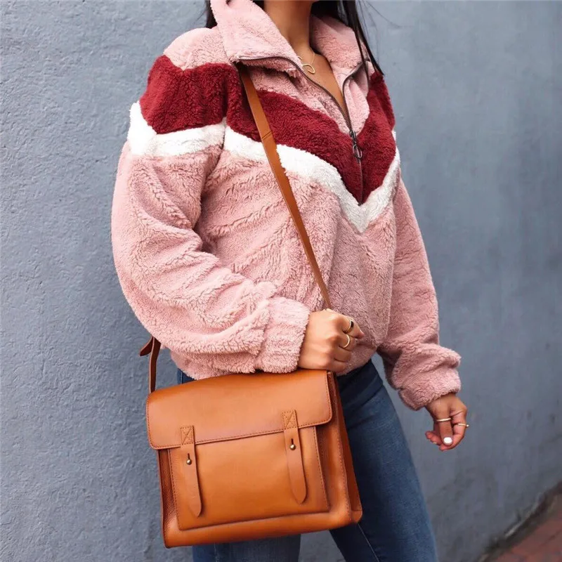 zipper faux fur hoodies women10