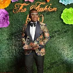 New Arrival Floral Men Suits Shawl Lapel Costume Homme Wedding Prom Terno Masculino Slim Fit Groom Blazer 2 Pcs (Jacket+Pant)