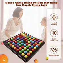 Quebra-cabeça jogos de tabuleiro de xadrez conjunto crianças adultos interação rainbow ball eliminação jogo com saco de armazenamento clips presente de natal para crianças