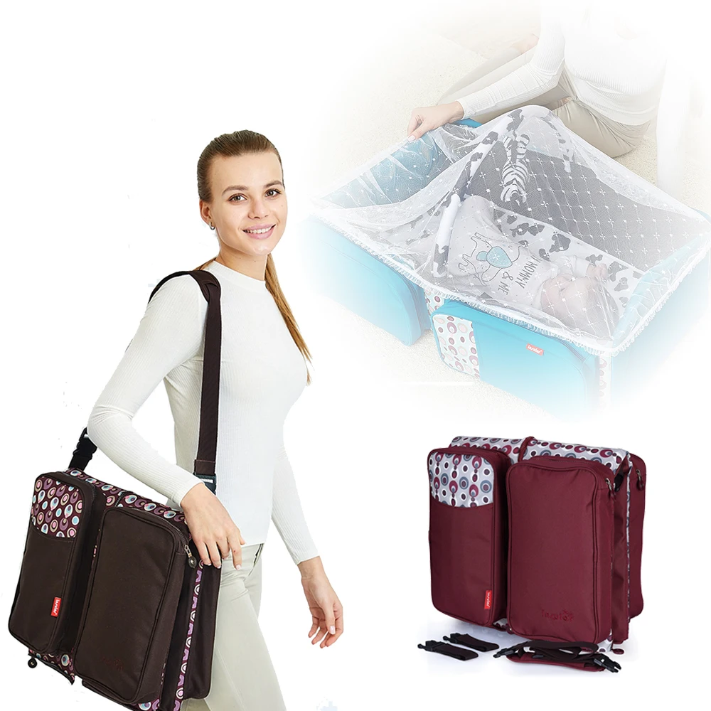 3 in 1 Baby Draagbare Cot Multifunctionele Baby Reizen Vouwen Bed Met Klamboe Mama Moederschap Luiertas 3 in 1 Baby Draagbare Cot Multifunctionele Baby Reizen Vouwen Bed Met Klamboe Mama Moederschap Luiertas