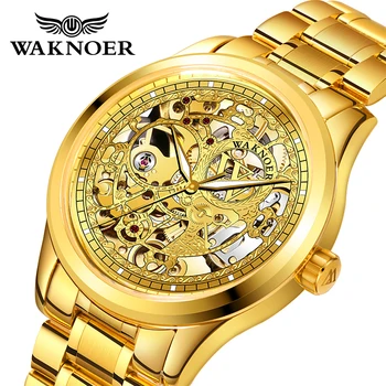 

Mens Watches Top Brand Luxury WAKNOER Men's Watches Steel Automatic Mechanical Wristwatch Business Male relogios montre homme