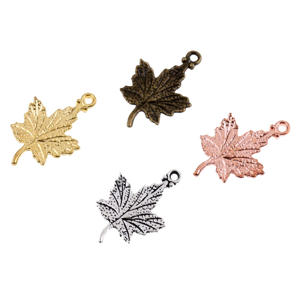 20 pcs Maple Leaf Charms Assorted Colors Fall Nature Jewelry Design Supplies Pendants Fashion Jewelry