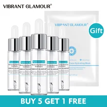 

VIBRANT GLAMOUR Hyaluronic Acid Face Serum Moisturizing Anti-Aging Essence Shrink Pores Whitening Firming Natural Face Care 5pcs