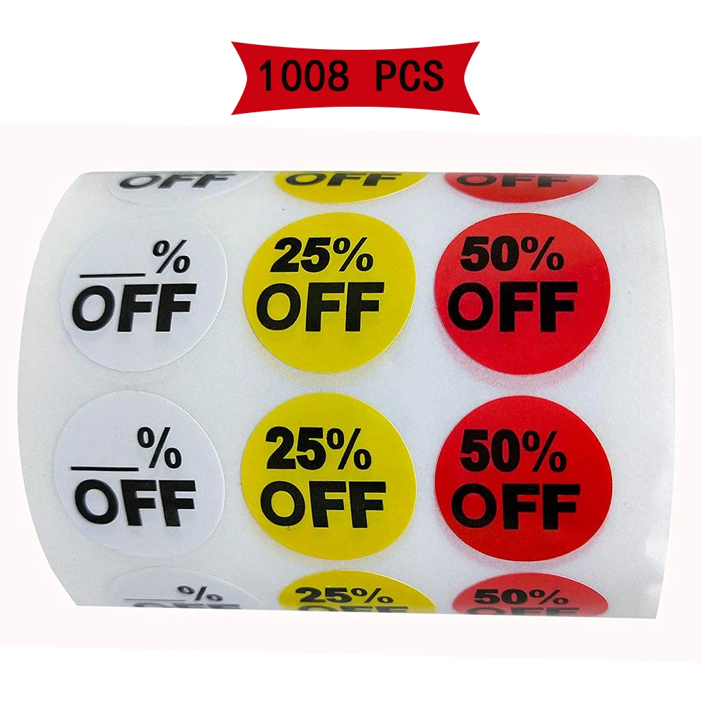 200 RED WHITE Adhesive Labels "SALE" Garage Price Tags Stickers 1" inch Round 