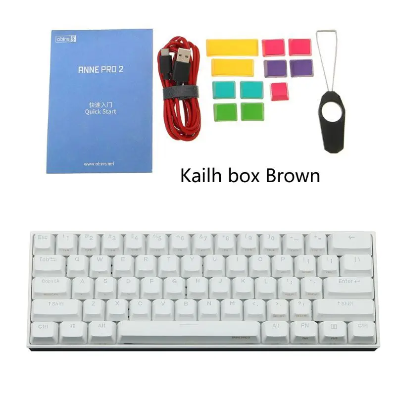 Anne Pro2 60% Bluetooth 4 0 Type C RGB 61 клавиша Механическая игровая клавиатура Cherry Switch Gateron