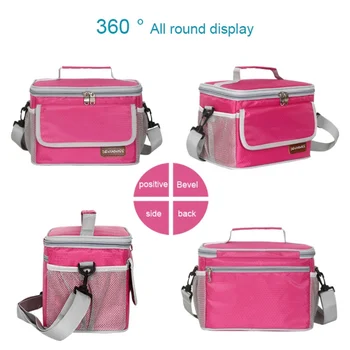 

2020 Dual Layer Lunch Cooler Bag Thermal Bag Insulated Tote Large Capacity Bag With Adjustable Shoulder Strap For Travel Picnic