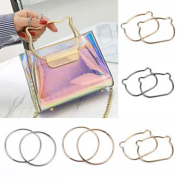 

Metal Bag Handles Replacement For DIY Shoulder Bags Cute Cat Ear Making Women Casual Handbag Strap Bag Accessories Handles