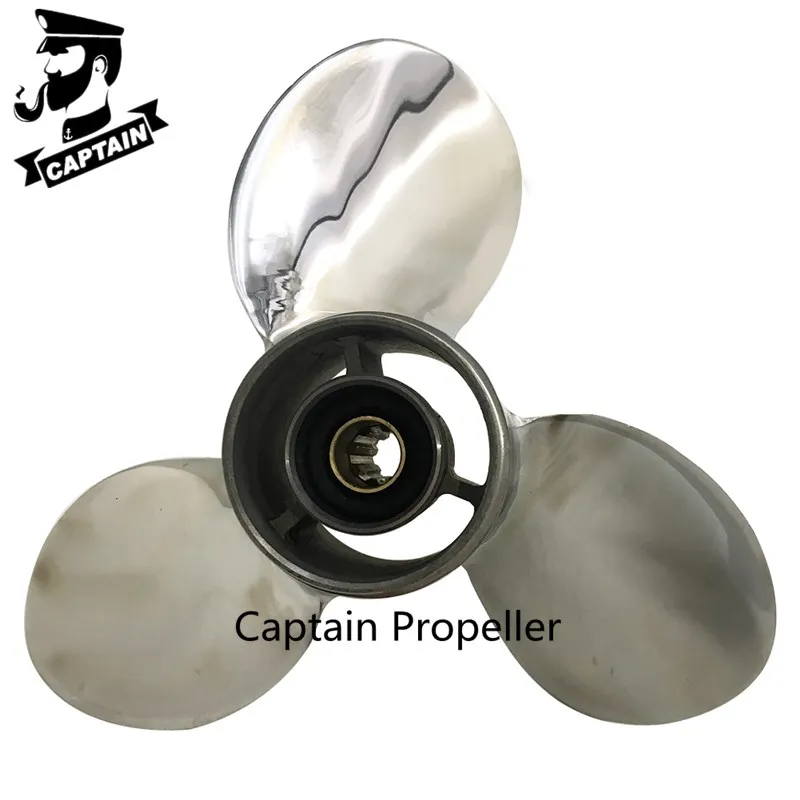 Подвесные двигатели Captain Propeller 9 1/4x11 для Yamaha HP 15HP F15C F20 нержавеющая сталь 8 зубьев