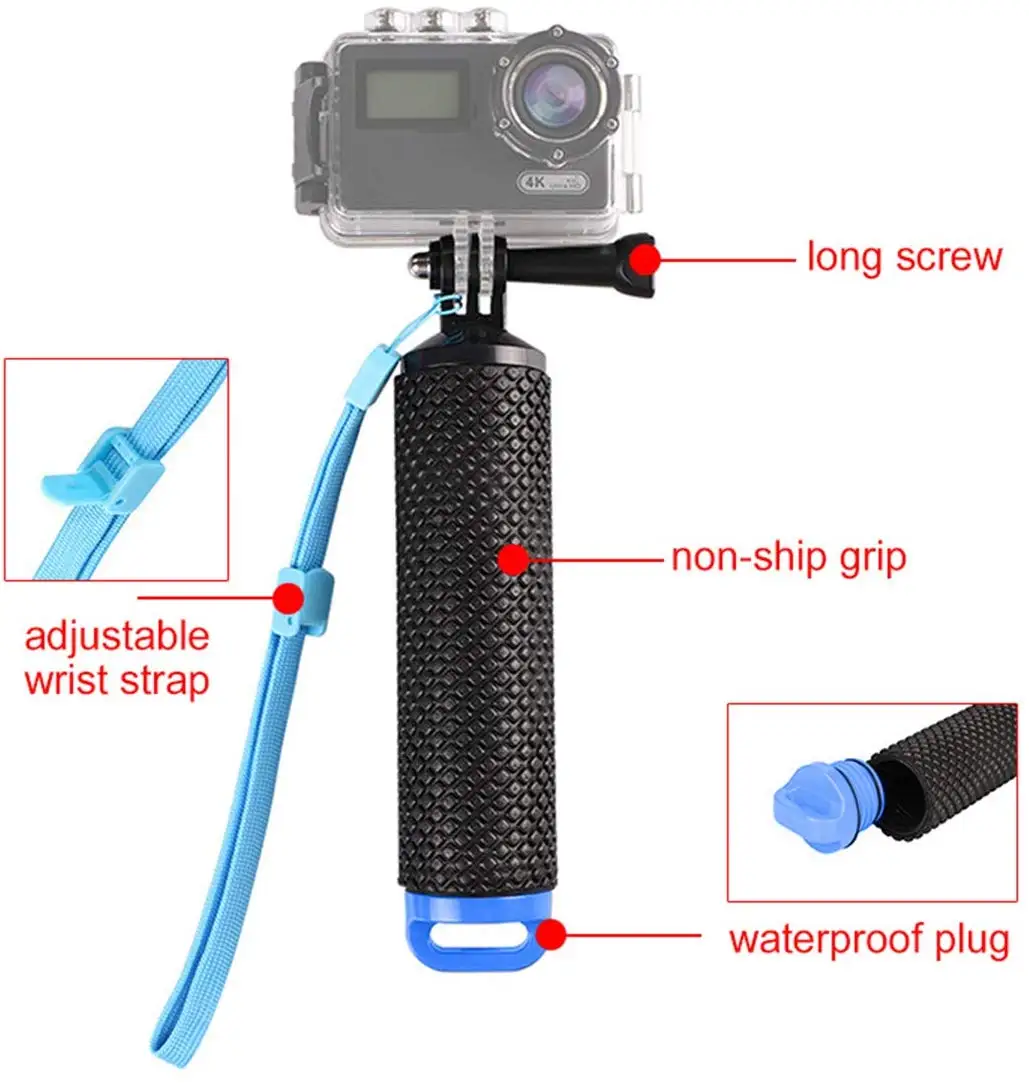 Водонепроницаемый Поплавок рукоятка плавучий стержень палка монопод Штатив для GoPro Hero 5 4 3 Xiaomi Xiomi Yi 2 4 K 4 K Экшн-камера
