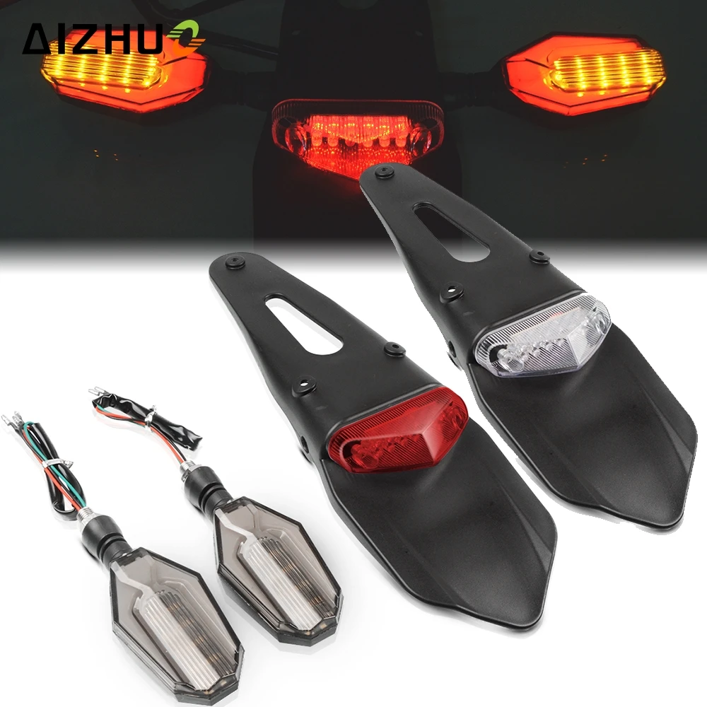 

Motorcycle Dirt Bike License Plate Warning Brake Light Turn Signal Light For Honda CR 80R 85R 125R 250R CRF 250R 150R 450R RX