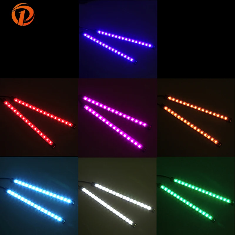 POSSBAY 16LED 12V зарядных порта USB для автомобиля интерьер светильник Пол Лампа