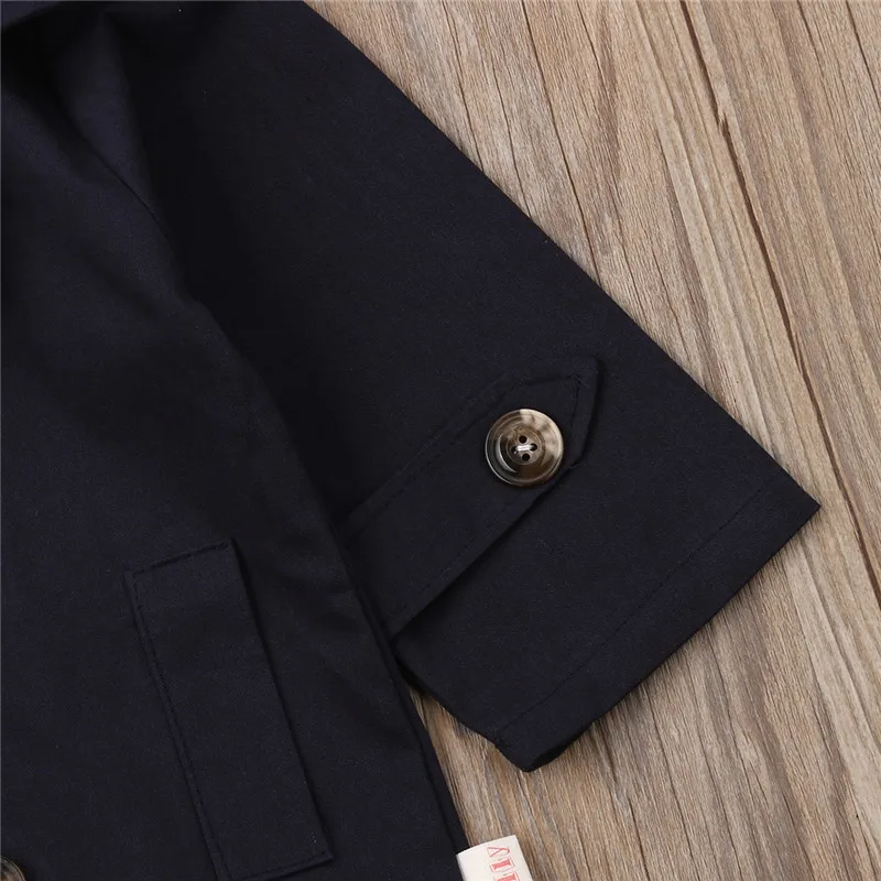 Коллекция года, пальто в английском стиле для маленьких мальчиков и девочек куртки с капюшоном и длинными рукавами ветровка на пуговицах, Детская верхняя одежда осенняя одежда От 0 до 5 лет