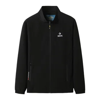 

Autumn Fat Man Sports Jacket Male Plus Fat plus Loose Breathable Li Collar Outerwear Fat National People's Congress Extra