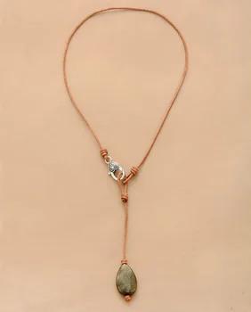 New Chokers Women Necklaces Pyrite Leather Short Y Necklace New Fashion Statement Men Punk Necklaces Jewelry