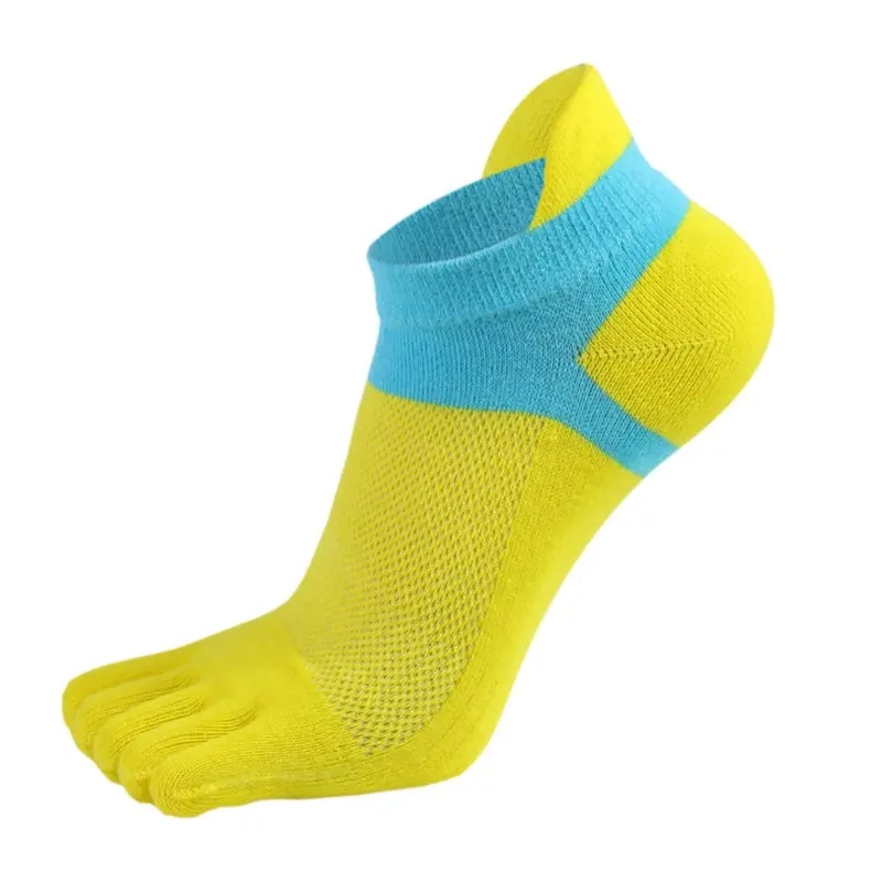 Женские короткие носки для йоги, удобные носки для фитнеса, хлопковые носки с пятью пальцами, цветные Дышащие носки, отделенные пальцами - Цвет: Y