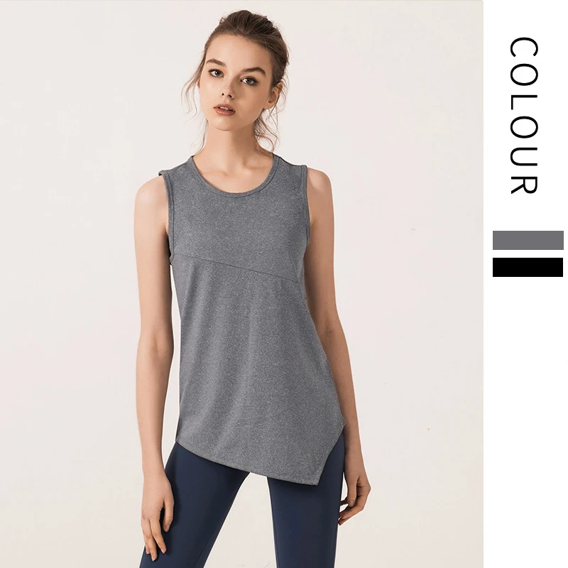 

New Fashion Women Solid Irregular Yoga Vest Women's Sports Vest Yoga Top Sports Shirt Workout Tops for Women Breathable