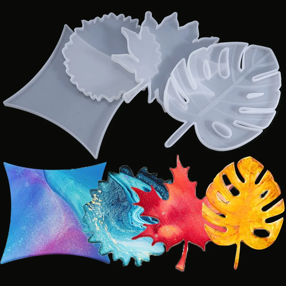 

Maple Leaf Silicone Molds Palm Leaf Coaster UV Resin Epoxy Molds Crystal Casting Coaster Mould For DIY Party Jewelry Making Tool