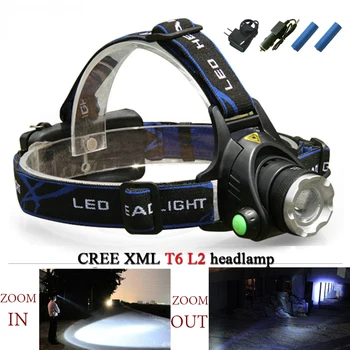 

2017 upgraded version cree xm-l2 chip head lamp camping cycling led headlamp zoomable head light 1/ 2 18650 rechargeable battery