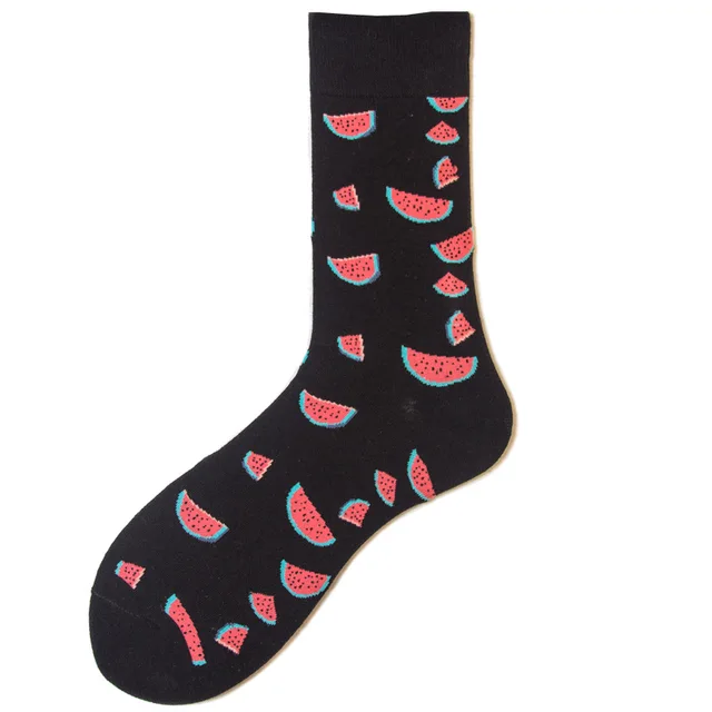 Unisex Fashion Art Men Sock 3D Print Fruit Happy Socks Avocado Apple Cherry Crew Men Funny Meias Cotton Harajuku Soft Socks 24