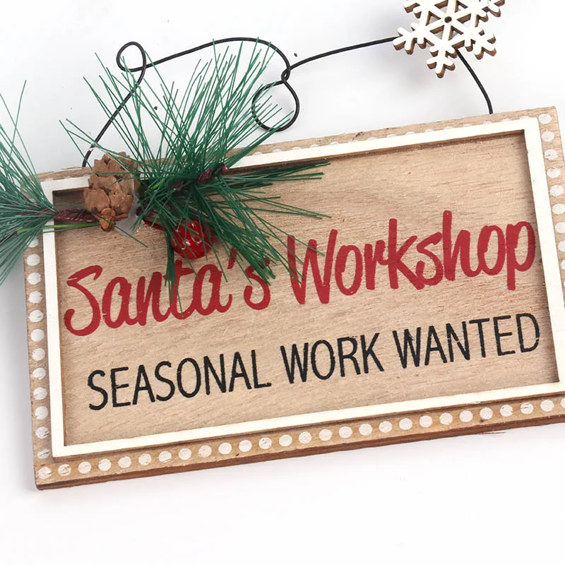 

Kerst 13*8cm Christmas Door Wall Hanging christmas Pendant Wooden Sign Merry Christmas Decor for Home Navidad Santa Claus Gift
