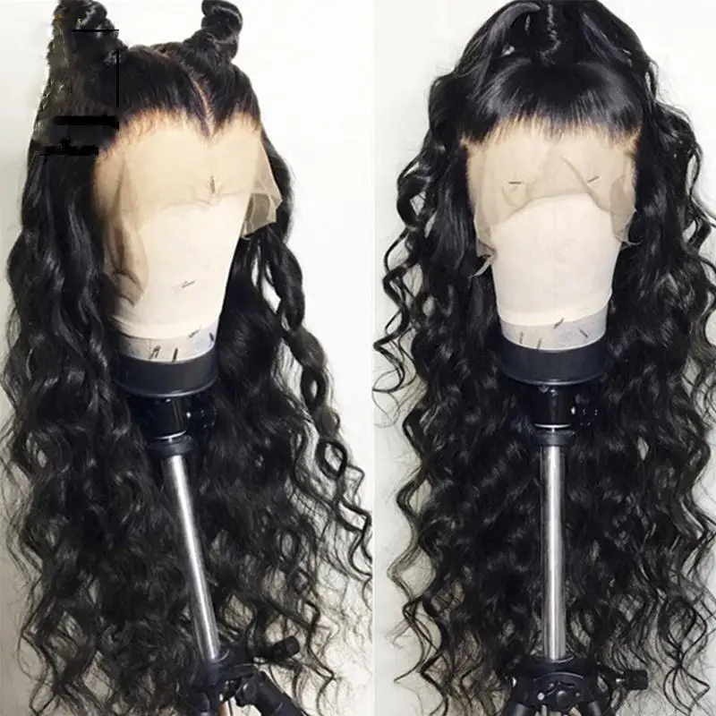 Websterwigs черные длинные волнистые синтетические кружевные передние парики для