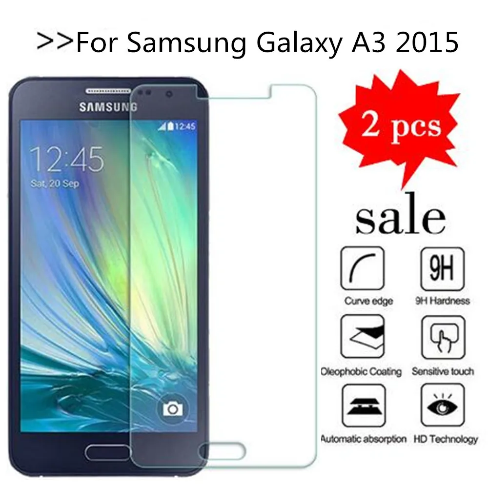 2 шт. стекло для Samsung Galaxy A3 2015 защита экрана закаленное A300 A300f Φ защитная