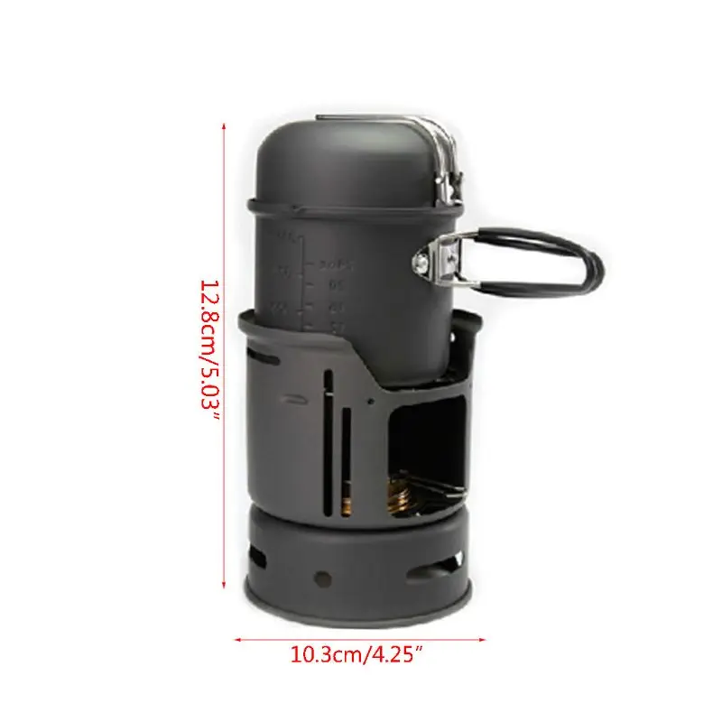 Ultralight Alcohol Stove Kit Outside wind proof alcohol stove camping set pot students pot dormitory picnic boiler small pot
