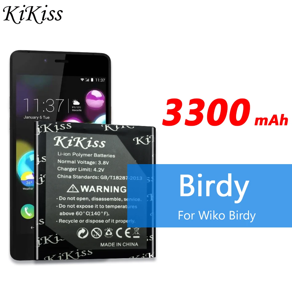 Для Wiko Birdy 3300 мАч смартфон высокой емкости аккумулятор для Wiko Birdy