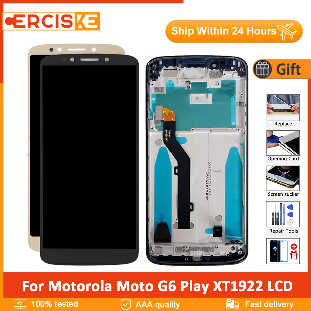 

5.7" Display For Motorola Moto G6 Play LCD Display Touch Digitizer Assembly XT1922 XT1922-3 XT1922-4 XT1922-5 LCD with Frame