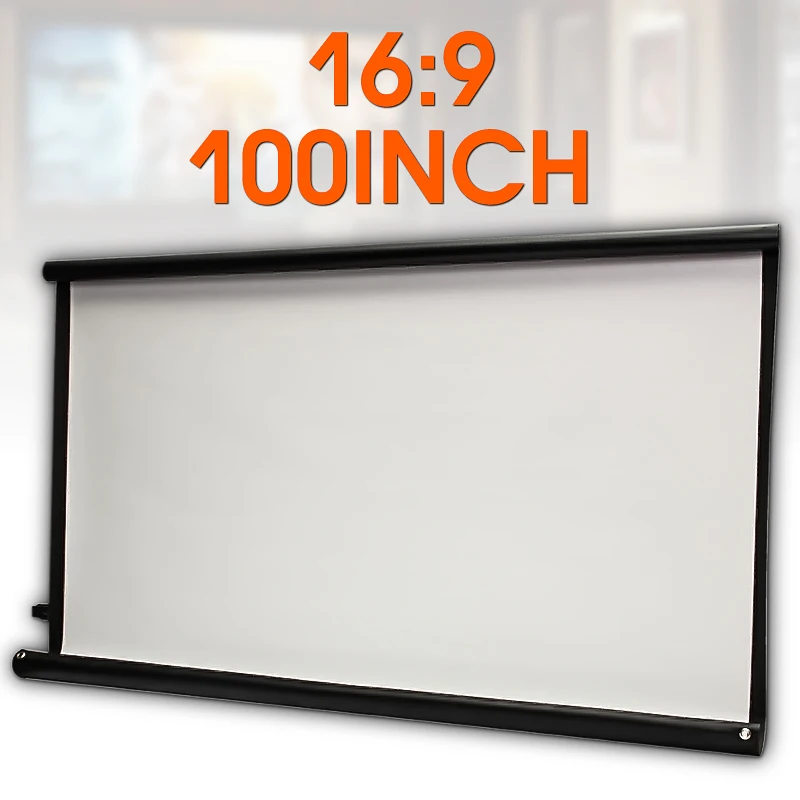 High Brightness Foldable 100 inch HD Screen Canvas 16:9 Projector Home Theatre Beamer Projection Screen Movie Projector Screen