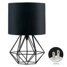 Спальня дома декоративные прихожей тканевым абажуром, настольная лампа для Кафе Отель Гостиная в форме металлической птичьей клетки для рабочего стола геометрический Ресторан плагин